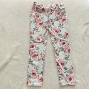 Children’s Place Jeggings, Size 10, Pink and glitter flowers